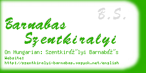 barnabas szentkiralyi business card